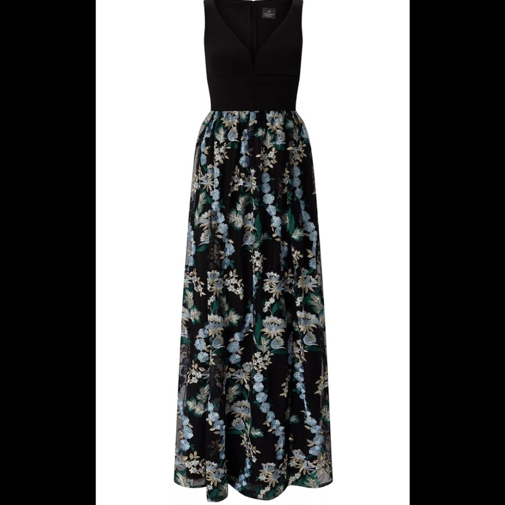 Adrianna Papell Embroidered Tulle Maxi Dress - Picture 5 of 9
